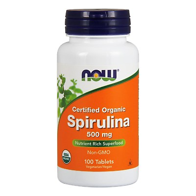 #ad NOW Foods Spirulina 500 mg Organic 100 Tablets $7.99