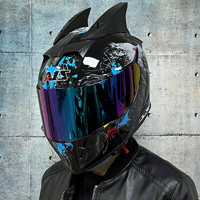 #ad DOT Approved Motorcycle Helmet Full Face Double Lens Motocross Helmets AIS611