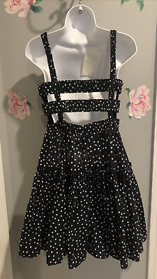 #ad ASOS design black and white polka dress size 8