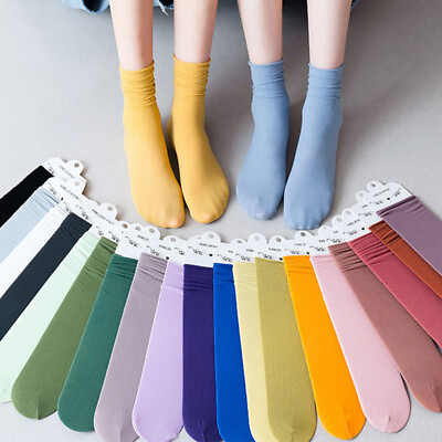 #ad Women Socks Casual Sports Thin Socks Long Socks Solid Socks Breathable