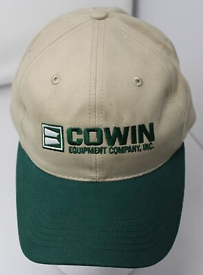 #ad Vintage Cowin Equipment Company Inc BuckleStrapback Cap Graffiti Khaki Green Hat