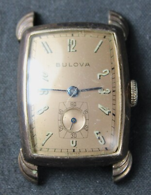 #ad Bulova 8AH 17j Art Deco Wristwatch Watch Vintage Runs