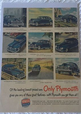 #ad Vintage 1950#x27;s Chrysler Plymouth Magazine Advertisement Sealed