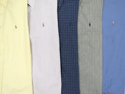 #ad Lot Of 5 Ralph Lauren Polo Long Sleeve Button Front Shirts Mens 16 L 3 NWOT