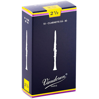#ad Vandoren 10 PACK Traditional Bb Clarinet Reeds # 2.5 Strength 2 1 2 CR1025