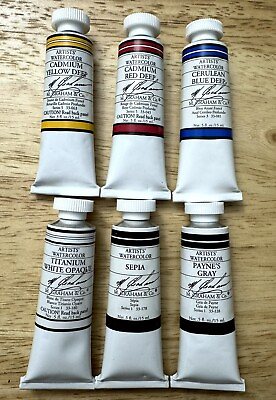 #ad M Graham Watercolor Paint Lot of 6 .5 oz 15 ml Tubes NEW with FAST Ship