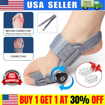 #ad Adjustable Treatmedy Bunion Fix Toe Valgus Orthosis Leather No Tighten NEW USA