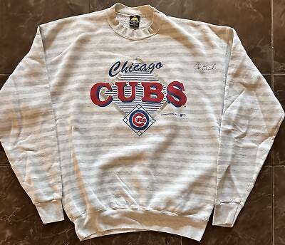 #ad Vintage 1991 Chicago Cubs Crewneck Signed Very Nice XXL