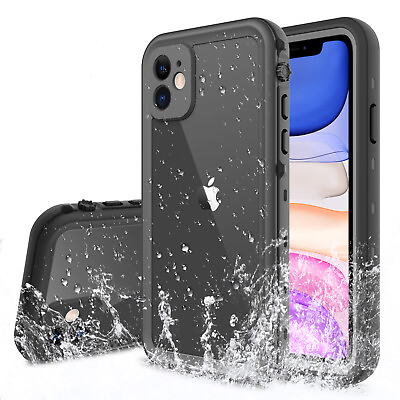 #ad Black Cover For iPhone 11 Pro Max Waterproof Snowproof Case W Screen Protector