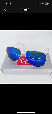 #ad RAY BAN RB3026 aviator sunglasses Gold Frame Large 62mm blue Lens