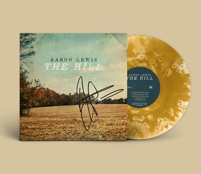 #ad Aaron Lewis THE HILL SIGNED Ghostly Translucent Tan Clear Colored LP IN HAND NEW