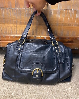 #ad Preowned Coach Black Leather Satchel