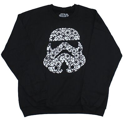#ad Star Wars Mens Crewneck Sweatshirt Stormtroop head Of Words amp; Symbols
