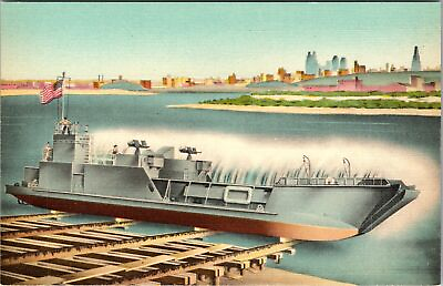 #ad Ocean Going Vessel For Navy Ships Transportation Vintage Postcard