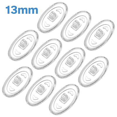 #ad 10pcs 13mm Oval Silicone Screw In Nose Pads Grip On Side Holders Spectacles