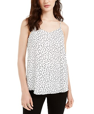 #ad Pink Rose Juniors#x27; Polka Dot Cami White Size Small $18.49