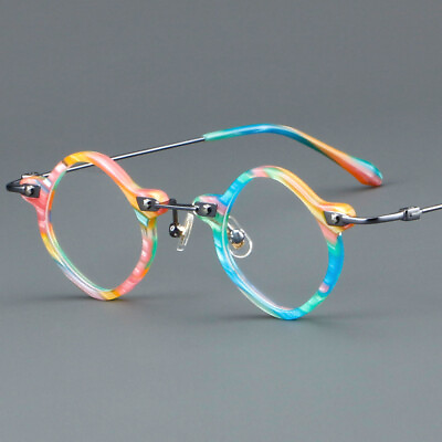 #ad Diamond shaped Acetate Glasses Full Rim Retro Women Men ColorfulEyeglass Frames