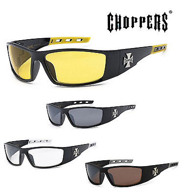 #ad 1 PAIR Choppers Mens Riding Biker Motorcycle Day Night Glasses Sunglasses C50