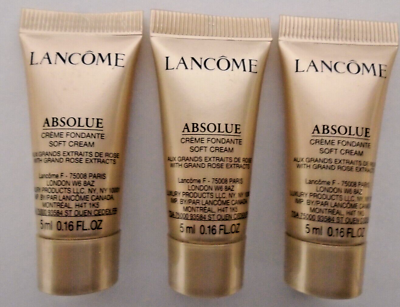 #ad 3 Tubes Lancome ABSOLUE Soft Cream with Grand Rose Extracts 5 ml 0.16 fl oz Each