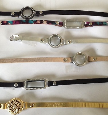 #ad Origami Owl Leather Wrap Bracelets w Lockets Free Shipping