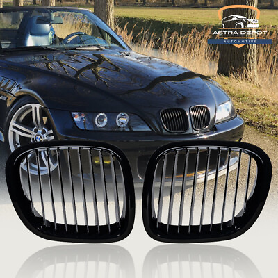 #ad Gloss Black Front Kidney Grille For 95 02 BMW Z3 M Z Series Coupe Roadster 2DR