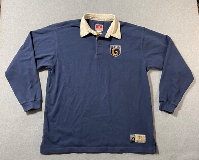 #ad NFL Rams Vintage Shirt Mens Large Collared Neck Blue Long Sleeve Logo Originals