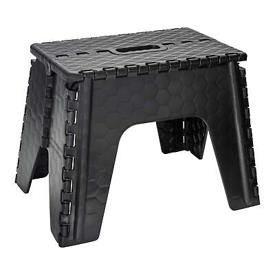 #ad Mainstays Plastic Folding 1 Step Stool 12 inch Black