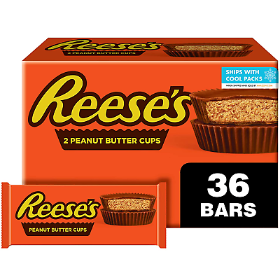 #ad Reese#x27;s Milk Chocolate Peanut Butter Cups Candy Packs 1.5 Oz 36 Count