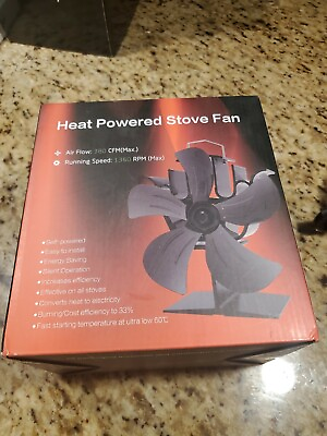#ad 5 Blade Heat Powered Stove Fan 380 CFM