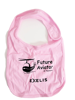 #ad Exelis Future Aviator In Training Pink Baby Bib New Unused