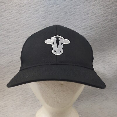#ad Midwest Bovine Baseball Cap Hat Black Embroidered Cow Logo Snapback Adjustable