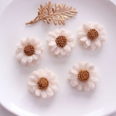 #ad Soft Korean Flower 3.8 cm Warmer Wool Fabric Flower DIY Handmade Accessories