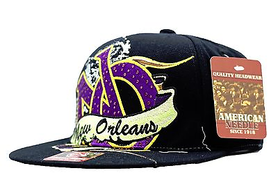 #ad New Orleans Edge Mardi Gas Black Fitted Cap