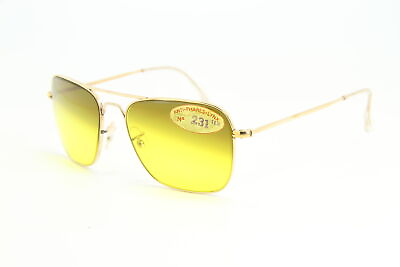 #ad Vintage Design POUILLOUX Pilot 231 Metal Sunglasses Yellow Gradient Lens