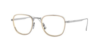 #ad PERSOL PO5007VT 8010 Square Silver Gold Demo Lens 47 mm Unisex Eyeglasses