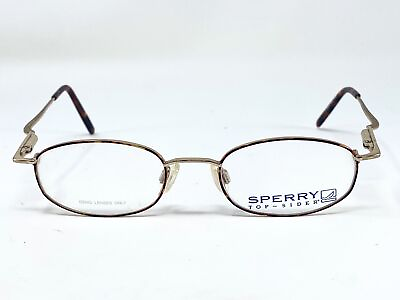#ad New SPERRY Top Sider Brown Gold Oval Mens Eyeglasses Frame 46 18 135