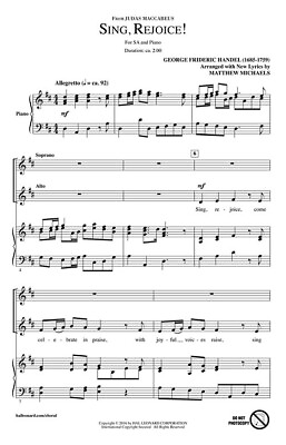 #ad Sing Rejoice Treasury Choral SA George Frideric Handel