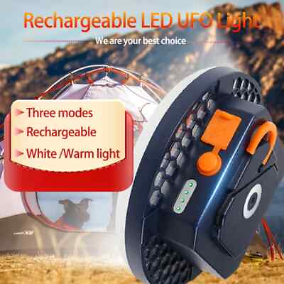 #ad LED Tent Light Rechargeable Lantern Portable Outdoor Camping Lamp Flashlight