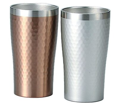 #ad Luxe Pair Metal Thermo Tumbler AM MB29827 stainless steel w Tracking# New Japan
