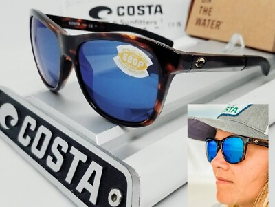 #ad COSTA DEL MAR tortoise blue mirror VELA polarized 580P sunglasses NEW IN BOX