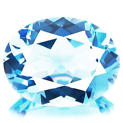 #ad Flawless Natural Topaz 2.56ct Oval Cut Baby Swiss Sky Blue Color Mined at Brazil