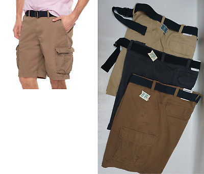 #ad mens shorts Modern Fit Lightweight Twill Belted Cargo Shorts 44 46 48 50 SONOMA