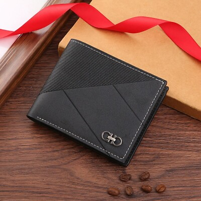 #ad New men#x27;s wallet short thin fashion wallet multi card leisure youth card bag