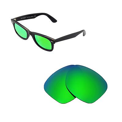 #ad Walleva Polarized Emerald Replacement Lenses For Ray Ban Wayfarer RB2140 50mm