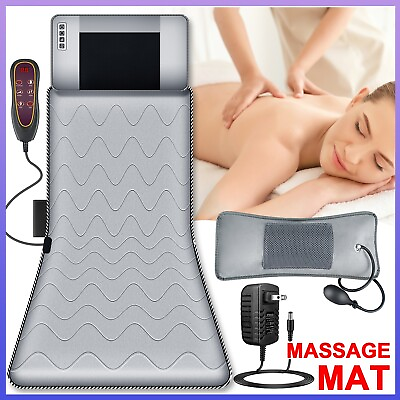 #ad 9 Speed Modes Full Body Electric Massage Mattress Mat Heat Shiatsu Neck Massager