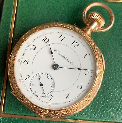 #ad 1890 Illinois Grade 60 18S 15 Jewels Gold Filled Pocket Watch 3550 Total Made