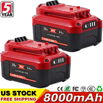 #ad 2 PACK 20V For Craftsman V20 MAX 8.0Ah Li ion Battery CMCB204 CMCB202 CMCB205 US