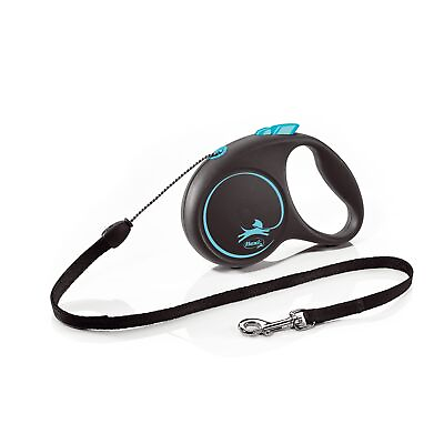 #ad Flexi Black Design Cord Blue Small 5m Retractable Dog Leash Lead for dogs up to $26.77