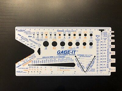 #ad GAGE IT Hardware Measuring Tool Metric amp; Inches For Pipe Threads Wire Drills