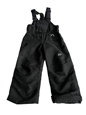 #ad SLALOM Black Nylon insulated Ski Snowboard Bib overall Snow Pants Toddler Small